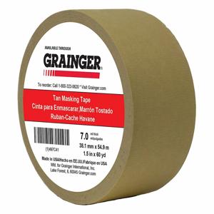 GRAINGER TC450-1.5 X 60YD Masking Tape, 1 1/2 x 60 yd., 7 mil Tape Thickness, Rubber Adhesive, Tan | CJ3VWE 497C41