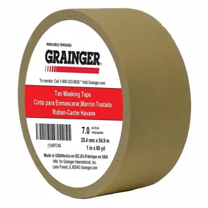 GRAINGER TC450-1 X 60YD Masking Tape, 1 x 60 yd., 7 mil Tape Thickness, Rubber Adhesive | CJ3VYV 497C40