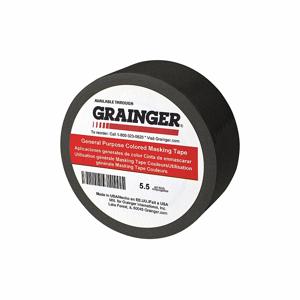 GRAINGER TC602-Black Masking Tape, 2 x 60 yd., 5.5 mil Tape Thickness, Rubber Adhesive, Black, 24Pk | CJ3VTF 49Z291
