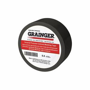 GRAINGER TC602-Schwarzes Abdeckband, 2 x 60 yd., 5.5 mil Banddicke, Gummikleber, Schwarz, 24 Stück | CJ3VTF 49Z291