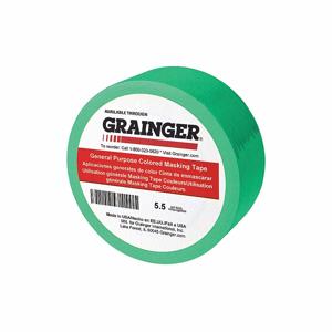 GRAINGER TC602-Light Green Masking Tape, 1/2 x 60 yd., 5.5 mil Tape Thickness, Rubber Adhesive, Green, 72Pk | CJ3VTJ 49Z311