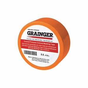 GRAINGER TC602-Orange Masking Tape, 1/2 x 60 yd., 5.5 mil Tape Thickness, Rubber Adhesive, 72Pk | CJ3VTK 49Z302