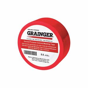GRAINGER TC602-Red Abdeckband, 1 x 60 yd., 5.5 mil Banddicke, Gummikleber, Rot, 36 Stück | CJ3VTL 49Z321