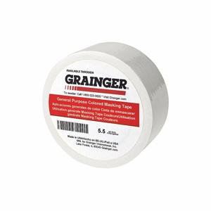 GRAINGER TC602-White Masking Tape, 1/4 x 60 yd., 5.5 mil Tape Thickness, Rubber Adhesive, 144Pk | CJ3VTM 49Z308