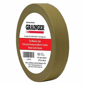 GRAINGER TC650-0.75 X 60YD Abdeckband, 3/4 x 60 yd., 6.3 mil Banddicke, Gummikleber, Hellbraun | CJ3VWY 497C88