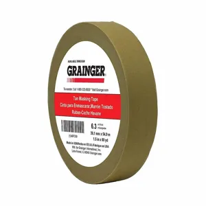 GRAINGER TC650-1.5 X 60YD Masking Tape, 1 1/2 x 60 yd., 6.3 mil Tape Thickness, Rubber Adhesive, Tan | CJ3VYY 497C90