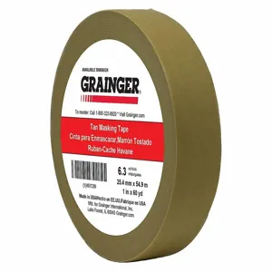 GRAINGER TC650-1 X 60YD Masking Tape, 1 x 60 yd., 6.3 mil Tape Thickness, Rubber Adhesive, Tan | CJ3VYR 497C89