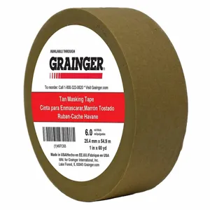 GRAINGER TC97-1 X 60YD Pressure Sensitive Paper Tape, Rubber, 5.7mil Thickness, 1 Inch Width, 180 ft. Length | CJ3BKL 497C93