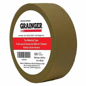 GRAINGER TC97-2 X 60YD Pressure Sensitive Paper Tape, Rubber, 5.7mil Thickness, 2 Inch Width, 180 ft. Length | CJ3BKQ 497C95