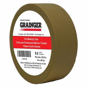 GRAINGER TC97-3 X 60YD Pressure Sensitive Paper Tape, Rubber, 5.7mil Thickness, 3 Inch Width, 180 ft. Length | CJ3BKM 497C96