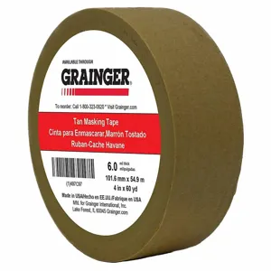 GRAINGER TC97-4 X 60YD Pressure Sensitive Paper Tape, Rubber, 5.7mil Thickness, 4 Inch Width, 180 ft. Length | CJ3BKP 497C97