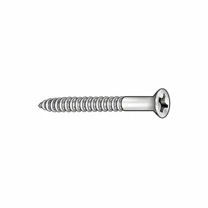 GRAINGER U25121.011.0050 Wood Screw Flat #4 1/2 Inch Steel Phillips, 100PK | AG2FMQ 31JE36