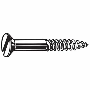 GRAINGER U25880.024.0100 Wood Screw Countersunk #14 1 Inch Steel Slot, 100PK | AG2FZP 31JF94