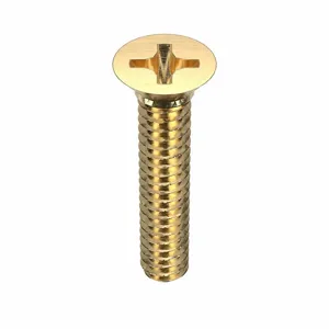 GRAINGER U48300.019.0100 Machine Screw Flat Brass 10-24 X 1 Length, 50PK | AH3EMD 31JU56