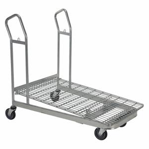GRAINGER WIRE-M Platform Shopping Cart, Nestable Platform without Basket Shopping Cart, Steel | CQ4MND 3HGF9