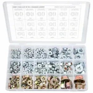 GRAINGER WWG20FLGSMGR Hex Locknut Assortment, Steel | CQ2AFF 4FAE6