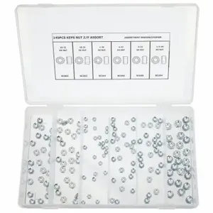 GRAINGER WWG6BCUVSMGR Hex Locknut Assortment, Steel | CQ2AFJ 4FAE8