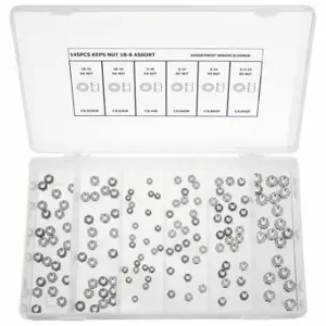 GRAINGER WWG6CJLVSMGR Hex Locknut Assortment, Stainless Steel | CQ2AFD 4FAF1