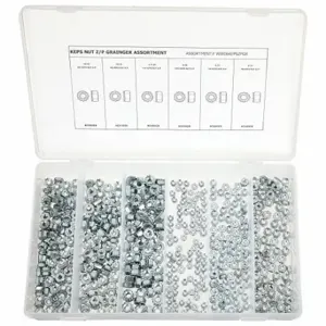 GRAINGER WWG6KEPSZPGR Hex Locknut Assortment, Steel | CQ2AFG 4FAD1