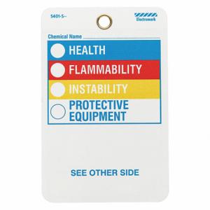 GRAINGER Y604424 Tag, Polyester, Rectangle, 5 Inch Height, 3 1/4 Inch Width, English, 25 PK | CR3UCE 8AD81