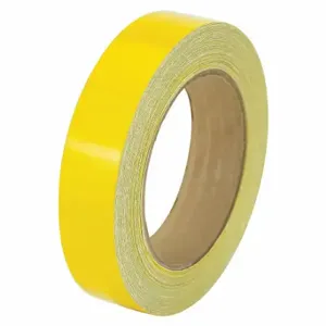 GRAINGER ZRF1X50YL Floor Marking Tape, Reflective, Solid, Yellow, 1 Inch x 50 ft, 5.5 mil Tape Thick | CP9PUD 452C54