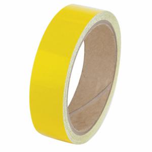 GRAINGER ZRF1X5YL Floor Marking Tape, Reflective, Solid, Yellow, 1 Inch x 15 ft, 5.5 mil Tape Thick | CP9PUA 452D59
