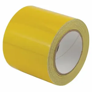 GRAINGER ZRF4X50YL Floor Marking Tape, Reflective, Solid, Yellow, 4 Inch x 50 ft, 5.5 mil Tape Thick | CP9PUM 452C63