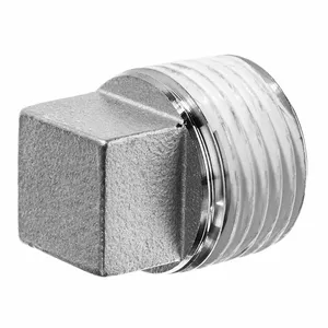 GRAINGER ZUSA-PF-344 Square Head Plug, 1/4 Inch Fitting Pipe Size, Male Npt, Class 150, Stainless Steel | CQ7JDT 60VJ77