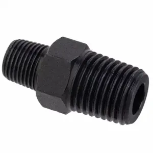 GRAINGER ZUSA-PF-9096 Reducing Hex Nipple, Black Zinc-Plated Brass, 1/2 X 1/4 Inch Fitting Pipe Size, Class 1000 | CQ7GWZ 60VT63