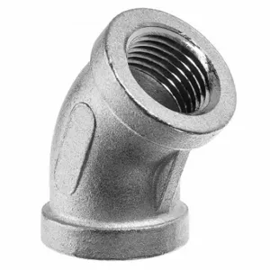 GRAINGER ZUSA-PF-8214 45 Deg. Elbow, 304 Ss, 1 Inch X 1 Inch Fitting Pipe Size, Female Bspp X Female Bspp | CQ7HET 60VD53