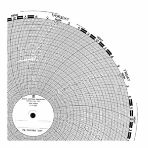 GRAPHIC CONTROLS BN 16292 Circular Paper Chart, 11.8 Inch Chart Dia, 0 to 500, 100 Pack | CR3HHQ 19D945