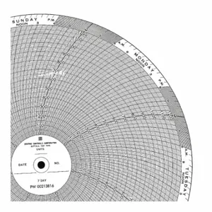 GRAPHIC CONTROLS BN 24001661-070 Circular Paper Chart, 10.3 Inch Chart Dia, 0 to 150, 100 Pack | CR3HGB 19D970