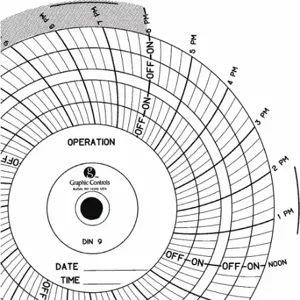 GRAPHIC CONTROLS Chart 009 Circular Paper Chart, 4 Inch Chart Dia, 120 to 240VAC, 60 Pack | CR3HKJ 30ZX64