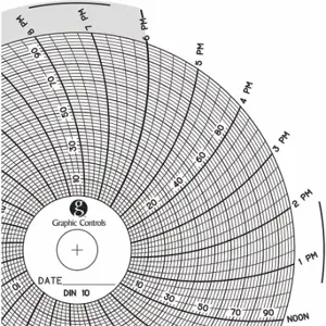 GRAPHIC CONTROLS Chart 010 Circular Paper Chart, 4 Inch Chart Dia, 0 to 100, 60 Pack | CR3HQJ 30ZX43