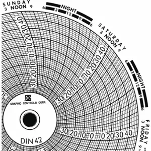 GRAPHIC CONTROLS Chart 042 Circular Paper Chart, 4 Inch Chart Dia, -40 to 50, 60 Pack | CR3HKQ 30ZX53