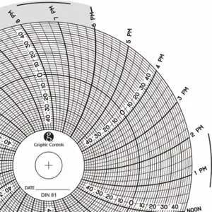 GRAPHIC CONTROLS Chart 081 Circular Paper Chart, 4 Inch Chart Dia, -50 Deg to 50 Deg C, 60 Pack | CR3HKU 30ZX74