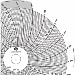 GRAPHIC CONTROLS Chart 090 Circular Paper Chart, 4 Inch Chart Dia, 45 Deg to 90 Deg F, 60 Pack | CR3HKR 30ZX75