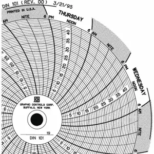 GRAPHIC CONTROLS Chart 101 Circular Paper Chart, 4 Inch Chart Dia, 0 to 45, 60 Pack | CR3HKC 30ZX57