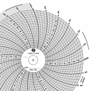 GRAPHIC CONTROLS Chart 180 Circular Paper Chart, 4 Inch Chart Dia, -30 Deg to 50 Deg C, 60 Pack | CR3HPP 30ZX49