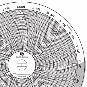 GRAPHIC CONTROLS Chart 209 Circular Paper Chart, 4 Inch Chart Dia, -18 Deg to 37 Deg C, 60 Pack | CR3HPX 30ZX56