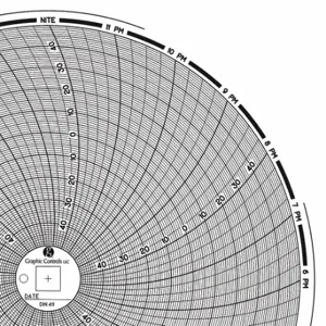 GRAPHIC CONTROLS Chart 411 Circular Paper Chart, 8 Inch Chart Dia, -50 Deg to 50 Deg F/C, 60 Pack | CR3HNY 30ZY39