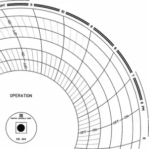 GRAPHIC CONTROLS Chart 469 Circular Paper Chart, 8 Inch Chart Dia, 120 to 240VAC, 60 Pack | CR3HNH 30ZY28