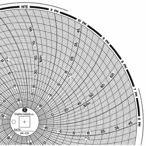 GRAPHIC CONTROLS Chart 472 Circular Paper Chart, 8 Inch Chart Dia, -20 Deg to 50 Deg F, 60 Pack | CR3HNP 30ZY40