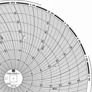 GRAPHIC CONTROLS Chart 478 Circular Paper Chart, 8 Inch Chart Dia, 60 Pack | CR3HPD 30ZY58