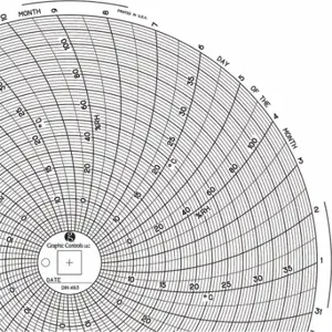 GRAPHIC CONTROLS Chart 483 Circular Paper Chart, 8 Inch Chart Dia, 60 Pack | CR3HPB 30ZY53