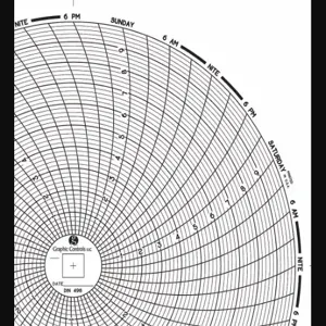 GRAPHIC CONTROLS Chart 498 Circular Paper Chart, 8 Inch Chart Dia, 0 to 10, 60 Pack | CR3HMK 30ZY19