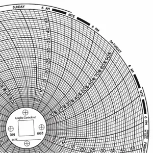 GRAPHIC CONTROLS Chart 663 Circular Paper Chart, 6 Inch Chart Dia, 0 Deg to 50 Deg C, 60 Pack | CR3HLA 30ZX81