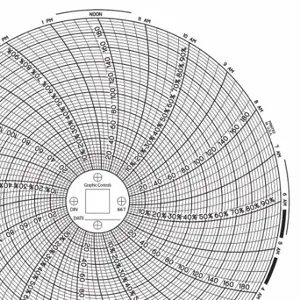 GRAPHIC CONTROLS Chart 667 Circular Paper Chart, 6 Inch Chart Dia, 0 Deg to 200 Deg F, 60 Pack | CR3HKX 30ZX97