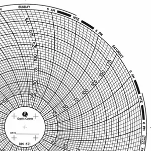 GRAPHIC CONTROLS Chart 671 Circular Paper Chart, 6 Inch Chart Dia, 0 to 200 PSI, 60 Pack | CR3HLF 30ZX87