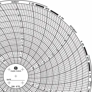 GRAPHIC CONTROLS Chart 675 Circular Paper Chart, 6 Inch Chart Dia, -10 Deg to 10 Deg C, 60 Pack | CR3HLJ 30ZX95